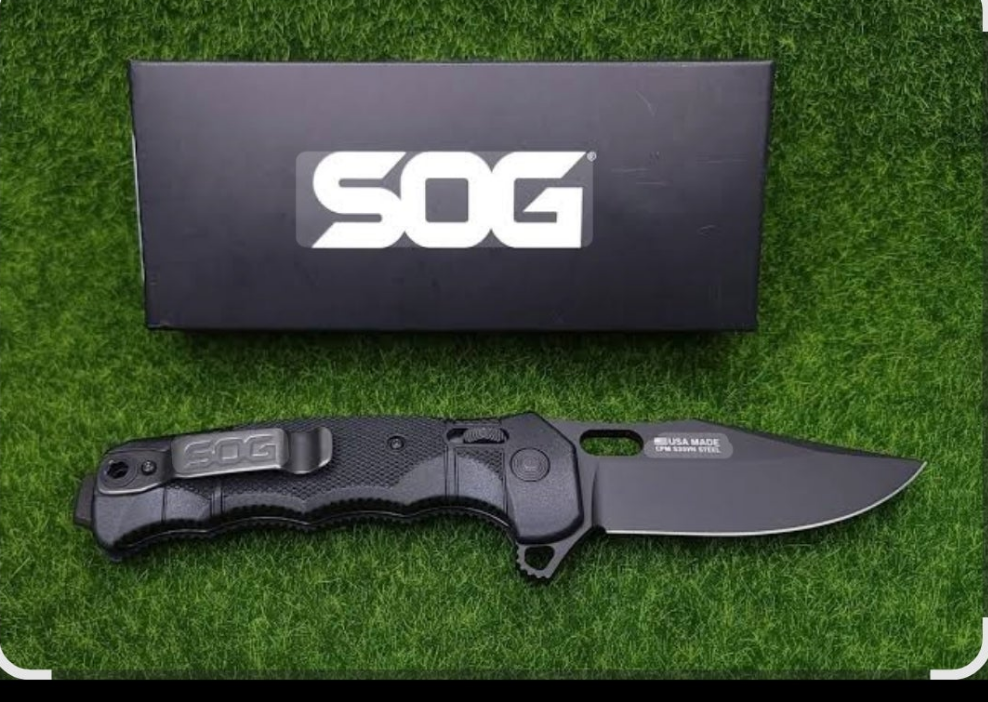SOG High-Performance Duty S35VN Steel Ambidextrous Carry EDC 3.9" Sharp Blade Seal XR - USA Made Folding Knife, black